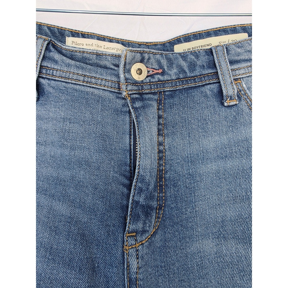 Pilcro and the Letterpress Slim Boyfriend Jeans Side Stripe Distressed 30 Stripe - Picture 3 of 14